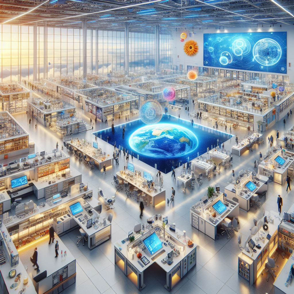 A panoramic view showcasing our state of the art labs and vibrant innovation spaces